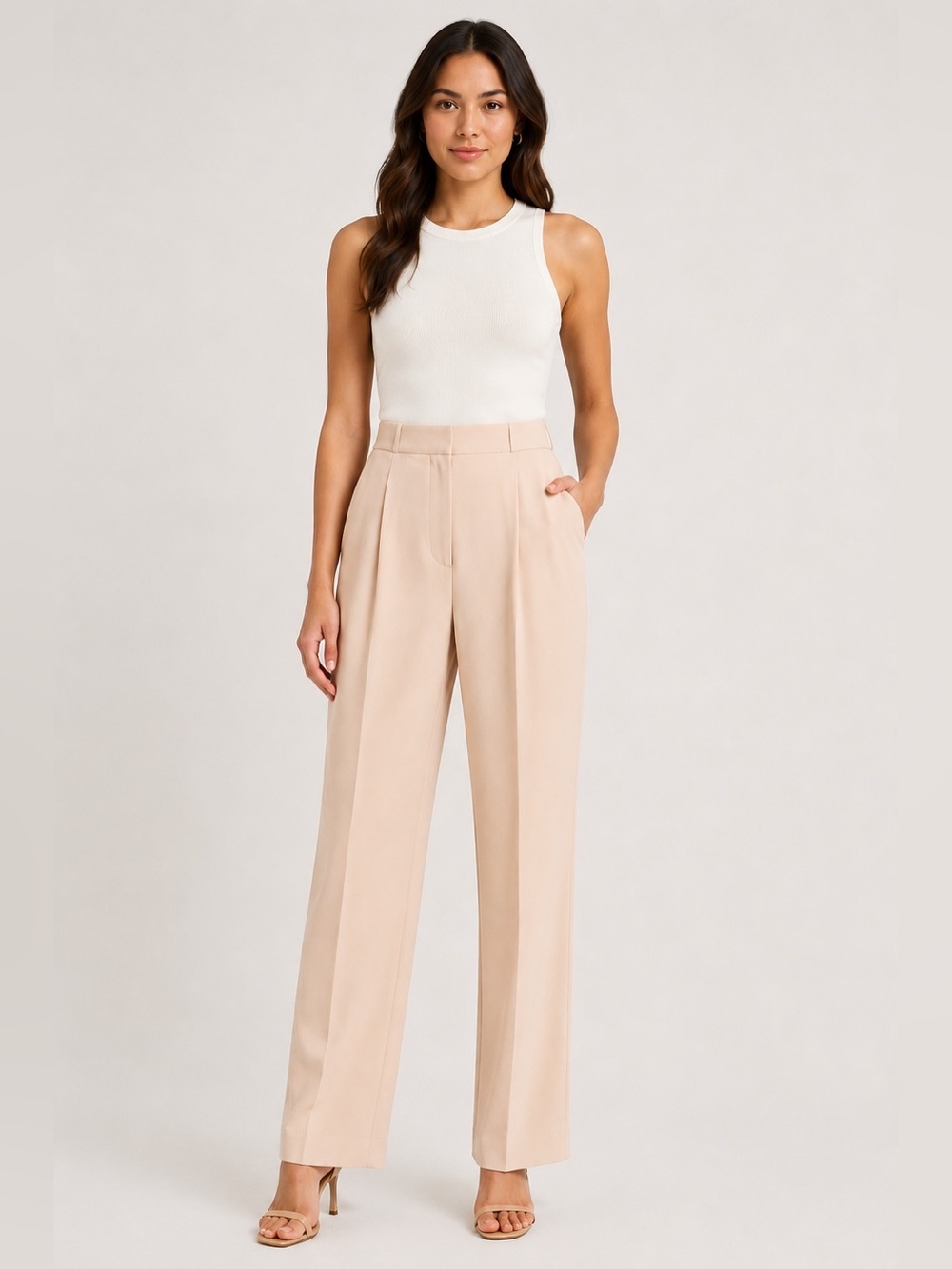 Calvin Klein High-Waisted Pleated Dress Pants